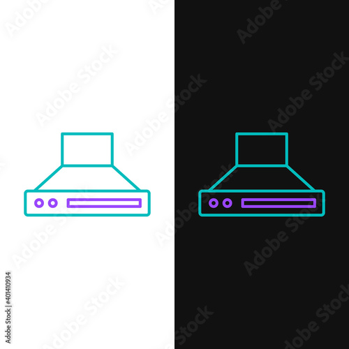 Line Kitchen extractor fan icon isolated on white and black background. Cooker hood. Kitchen exhaust. Household appliance. Colorful outline concept. Vector.
