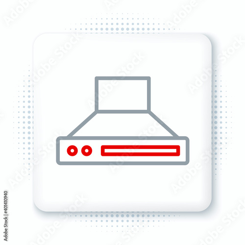 Line Kitchen extractor fan icon isolated on white background. Cooker hood. Kitchen exhaust. Household appliance. Colorful outline concept. Vector.