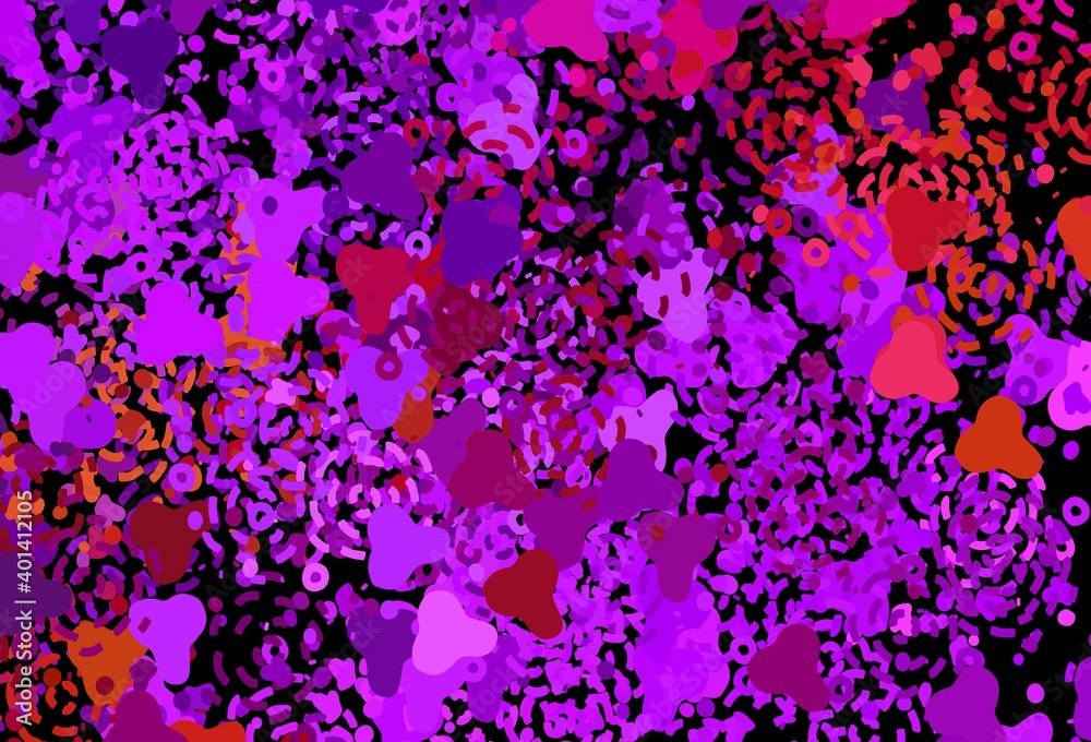Dark Pink, Red vector pattern with random forms. Dark Pink, Red vector pattern with random forms.