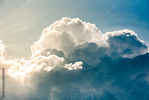 White Cumulus clouds. Sky abstract natural background. Weather theme photo