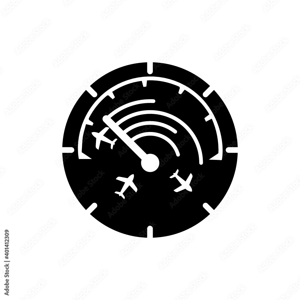 Vector flight control radar showing information about aircrafts. Stock ...