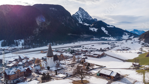 A village with its own airport, Saanen, Switzerland.  photo