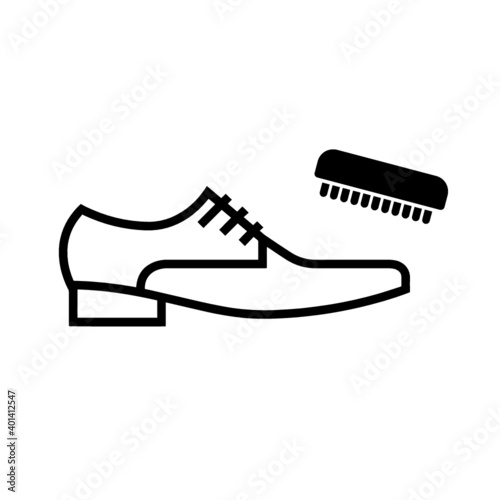 Shoe polish set with man shoe.