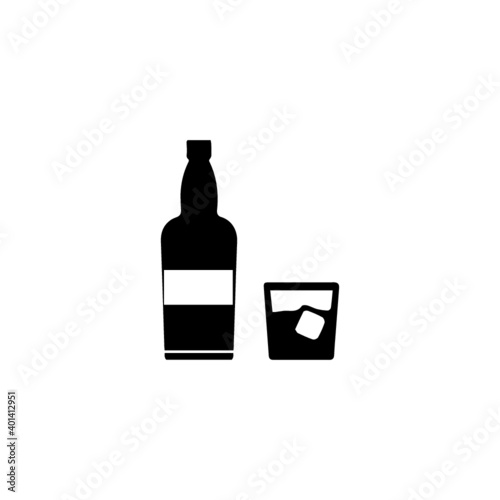 Vodka, wine, alchocol drink bottle icon photo