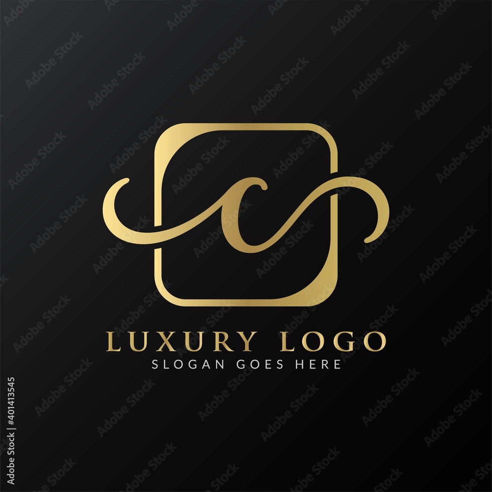 Initial C letter Logo Design vector Template. Abstract Luxury Letter C Logo Design