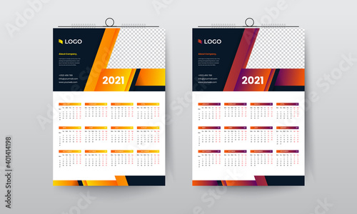 Professional Business calendar design, 2021 calendar design template, modern calendar