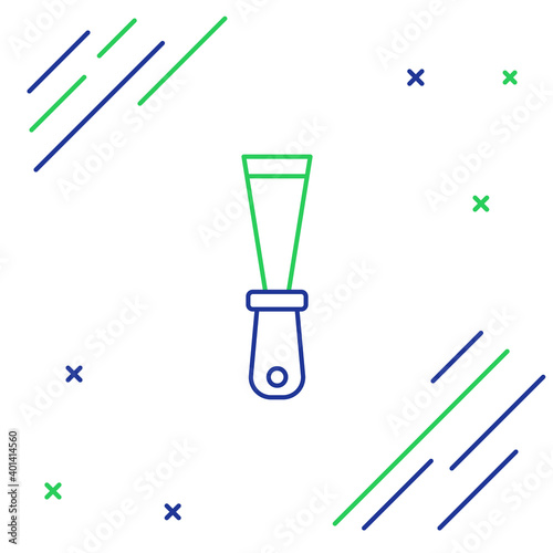 Line Putty knife icon isolated on white background. Spatula repair tool. Spackling or paint instruments. Colorful outline concept. Vector.