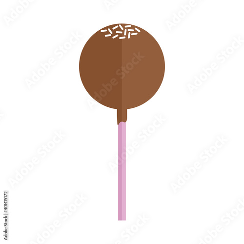 popsicle with chocolate on a white background