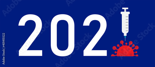 2021 year of vaccination, vector illustration