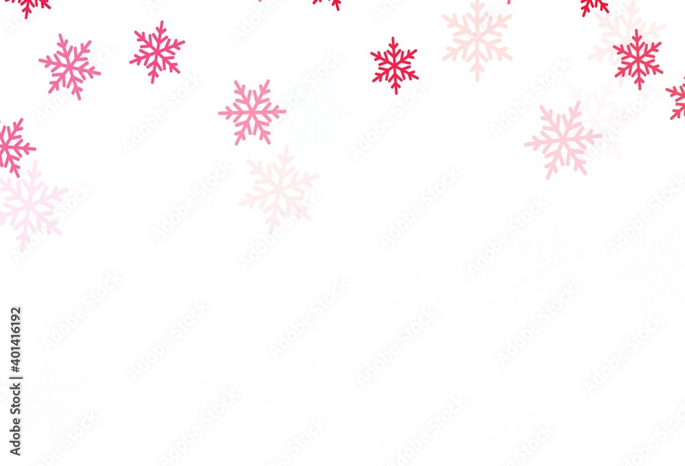 Light Red vector template with ice snowflakes, stars. Light Red vector template with ice snowflakes, stars.