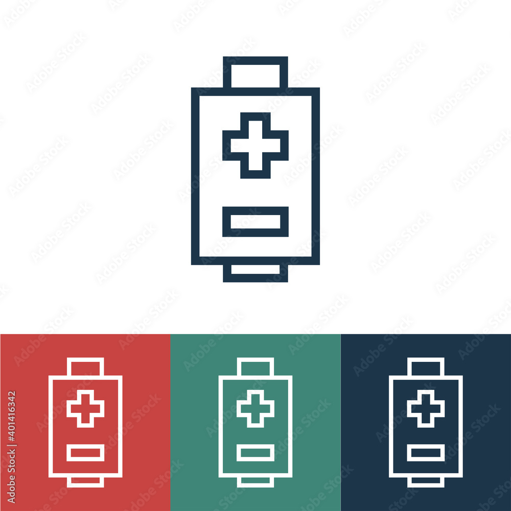Linear vector icon with battery Linear vector icon with battery