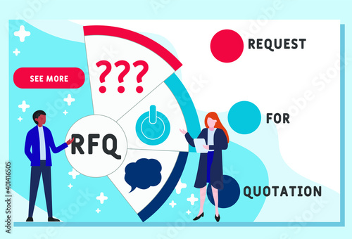Vector website design template . RFQ - request for quotation acronym. business concept background. illustration for website banner, marketing materials, business presentation, online advertising.