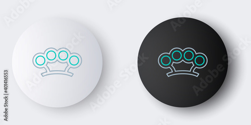 Line Brass knuckles icon isolated on grey background. Colorful outline concept. Vector.