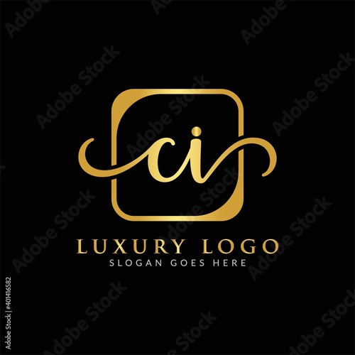 Initial CI Letter Logo Creative Modern Typography Vector Template. Creative Luxury Letter CI Logo Vector.