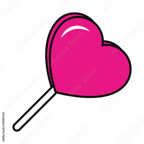 heart lollipop icon, colorful design