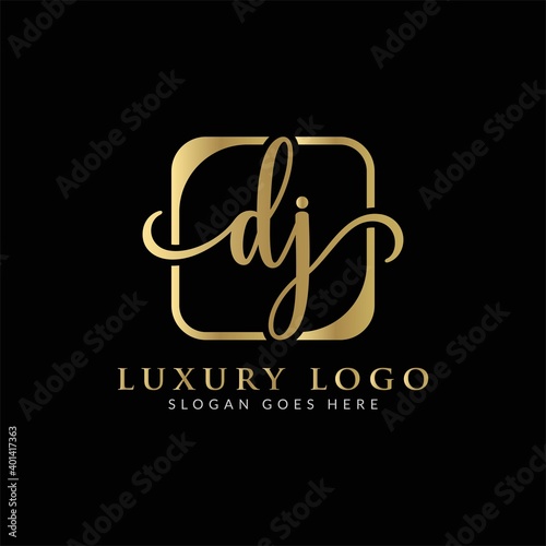 Initial DJ Letter Logo Creative Modern Typography Vector Template. Creative Luxury Abstract Letter DJ Logo Design