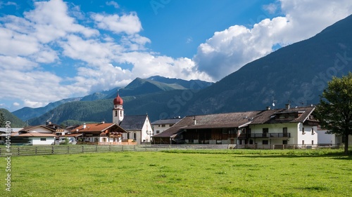 View of Unterried village near Längenfeld, Tyrol, Austria