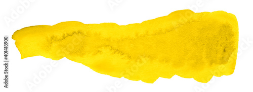 Vibrant yellow watercolor long spot. Creative background for design. © ss404045