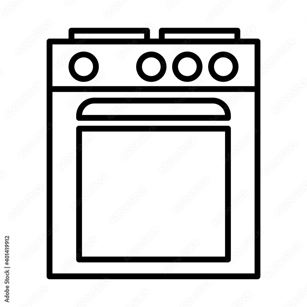 kitchen stove icon, line style kitchen stove icon, line style