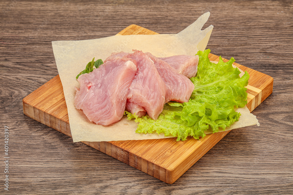 Raw turkey breast steak for cooking Raw turkey breast steak for cooking