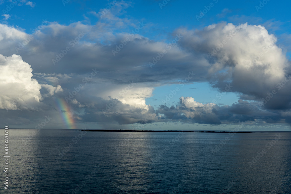 Rainbow and clouds over the Gulf of Mexico as seen from Cuba