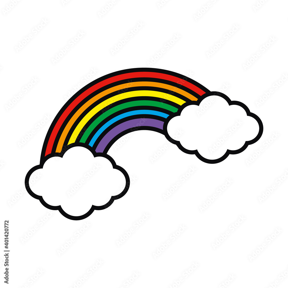 rainbow and clouds icon, colorful design rainbow and clouds icon, colorful design