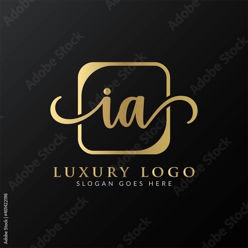 Vászonkép Initial IA letter Logo Design vector Template
