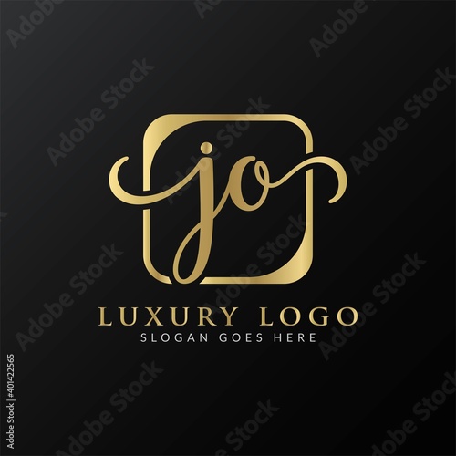 Creative letter JO Logo Design Vector Template. Initial Luxury Letter JO Logo Design