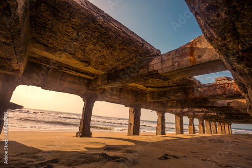 Ennore broken bridge near Chennai, Tamilnadu, India. photo