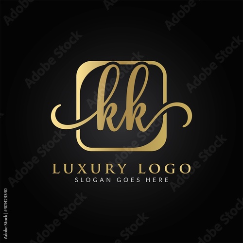 Linked Letter KK Logo Design vector Template. Creative Abstract KK Luxury Logo Design Vector Illustration