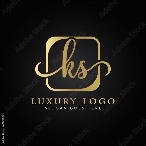Linked Letter KS Logo Design vector Template. Creative Abstract KS Luxury Logo Design Vector Illustration