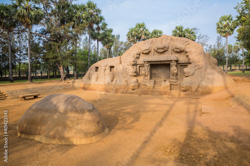 The Tiger Cave rock-cut Hindu temple near Mahabalipuram