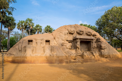 The Tiger Cave rock-cut Hindu temple near Mahabalipuram