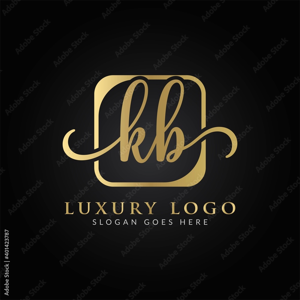Linked Letter KB Logo Design vector Template. Creative Abstract KB Luxury Logo Design Vector Illustration