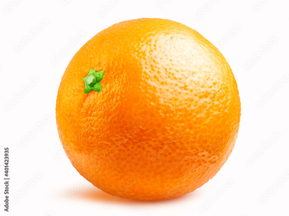 Ripe orange isolated on white with clipping path