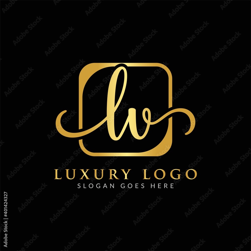 Initial LV letter Logo Design vector Template. Luxury Letter LV logo Design