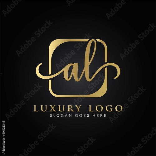 Initial AL letter Logo Design vector Template. Creative Luxury Letter AL Logo Design