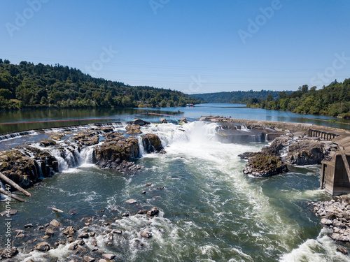 waterfall on the Willamette river in Oregon