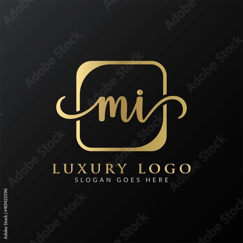 Initial MI letter Logo Design vector Template. Luxury Letter MI logo Design