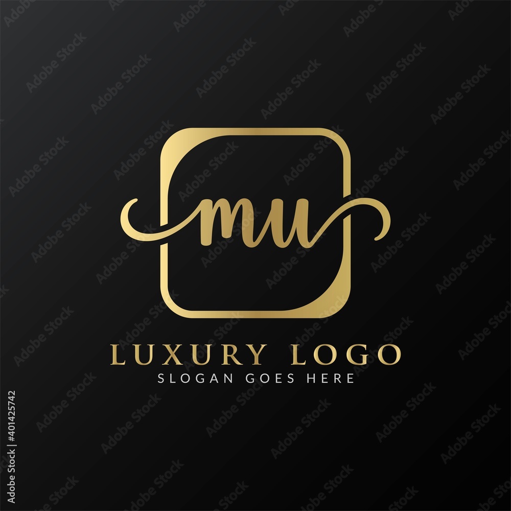 Initial MU letter Logo Design vector Template. Luxury Letter MU logo Design Initial MU letter Logo Design vector Template. Luxury Letter MU logo Design