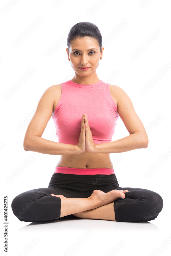 Beautiful young woman doing yoga isolated on white background. Beautiful young woman doing yoga isolated on white background.