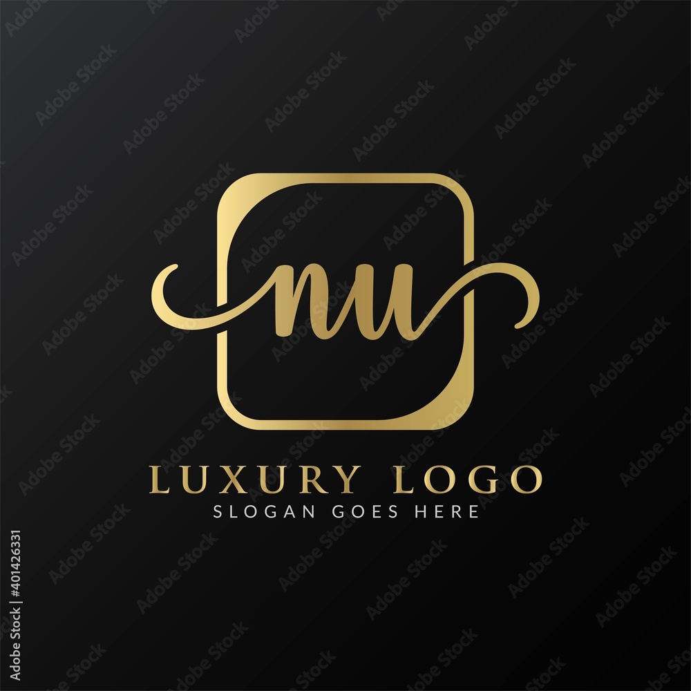 Initial Letter NU Logo Design Vector Template. NU Letter Logo Design Initial Letter NU Logo Design Vector Template. NU Letter Logo Design