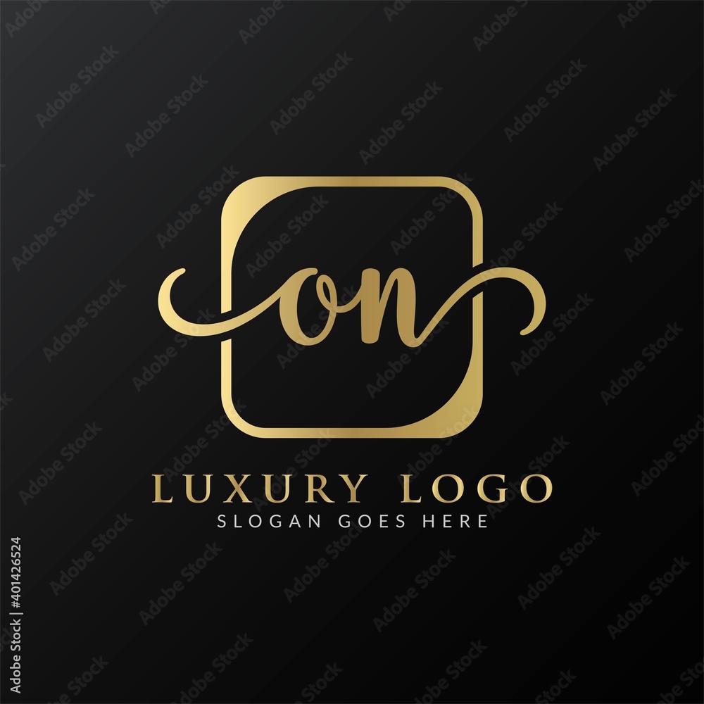 Initial Simple Letter ON Logo Design Vector Template. Abstract Luxury ON Letter Logo Design Initial Simple Letter ON Logo Design Vector Template. Abstract Luxury ON Letter Logo Design