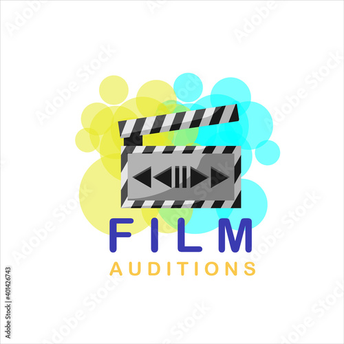 Film Auditions Logo Design Vector