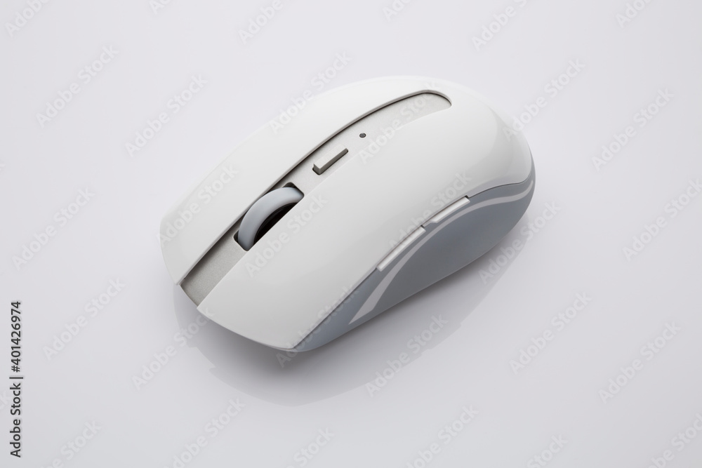 Wireless modern computer mouse on white background Wireless modern computer mouse on white background