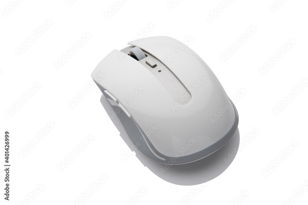 Wireless modern computer mouse on white background Wireless modern computer mouse on white background