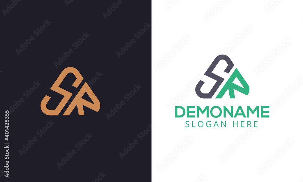 Initial Latter S and R monogram logo design vector. Linear creative minimal monochrome monogram symbol. Logo mark ,Latter mark, logotype elegant modern latter logo With Play Icon Initial Latter S and R monogram logo design vector. Linear creative minimal monochrome monogram symbol. Logo mark ,Latter mark, logotype elegant modern latter logo With Play Icon