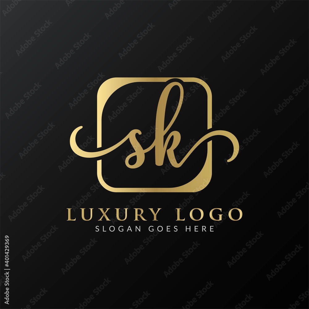 Initial SK letter Logo Design vector Template. Abstract Luxury Letter SK logo Design Initial SK letter Logo Design vector Template. Abstract Luxury Letter SK logo Design