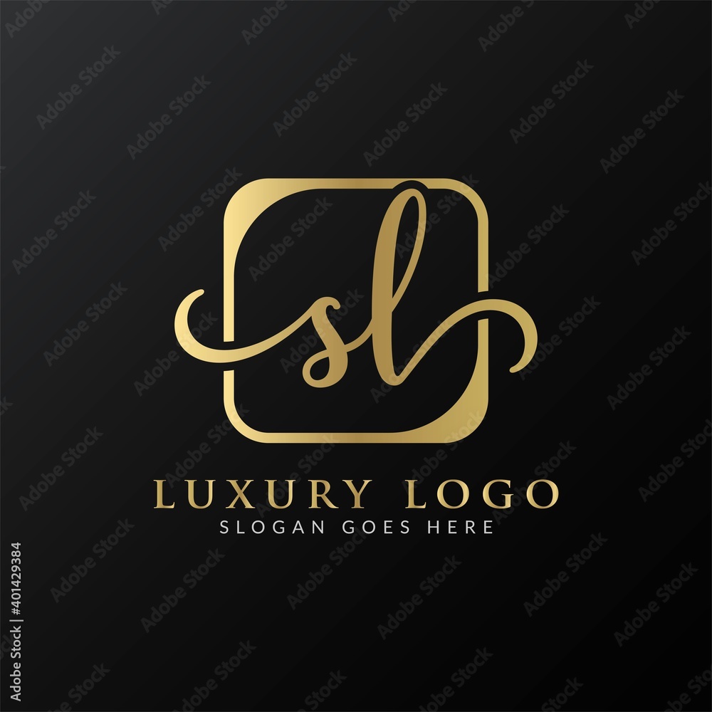 Initial SL letter Logo Design vector Template. Abstract Luxury Letter SL logo Design Initial SL letter Logo Design vector Template. Abstract Luxury Letter SL logo Design