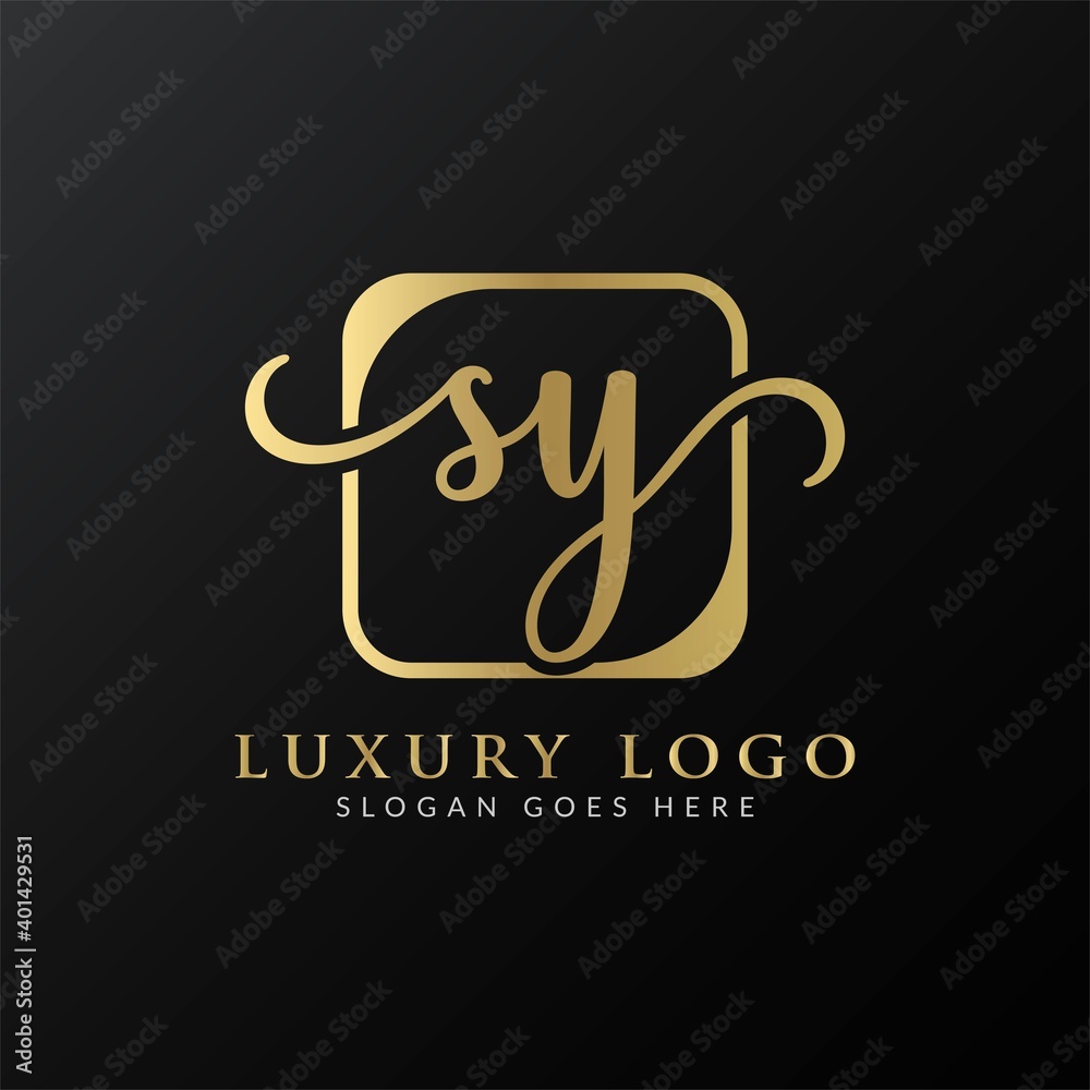 Initial SY letter Logo Design vector Template. Abstract Luxury Letter SY logo Design Initial SY letter Logo Design vector Template. Abstract Luxury Letter SY logo Design